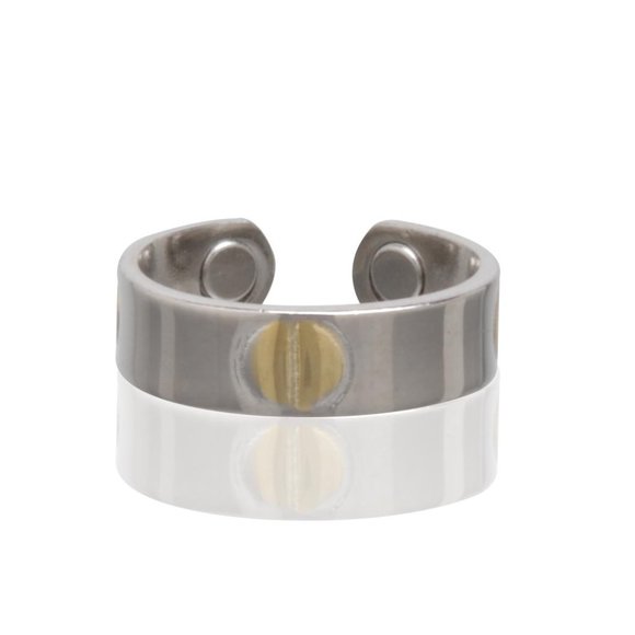 Magnetic Two Tone Ring - Pain Therapy Energy Ring - Picture 1 of 1
